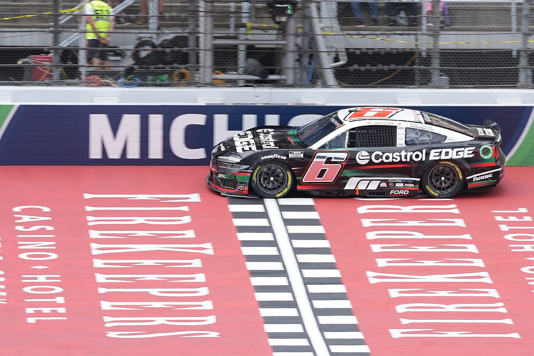 Brad Keselowski during the FireKeepers Casino 400 practice at Michigan International Speedway. Source: Imagn